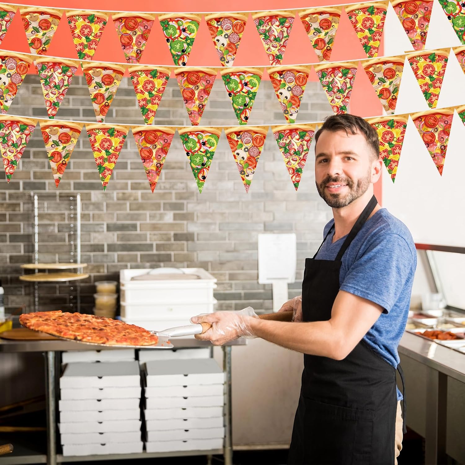 Bandeira de Pizza para Festa,  - Party Games Night avaliação e preço